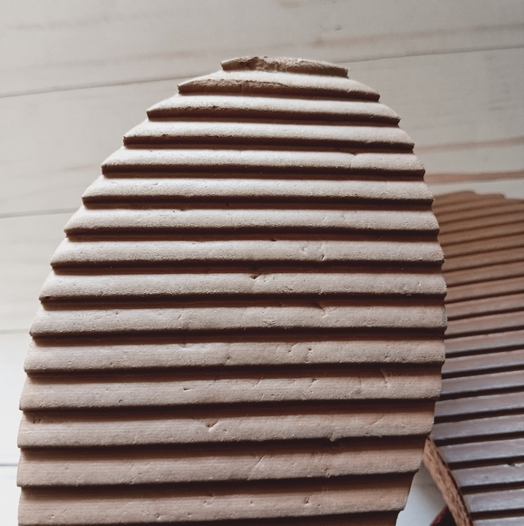 Unity In Diversity| Fanny Wedge Sandal EU 41/US 10 Brown Leather Circular Cutout - Picture 3 of 15